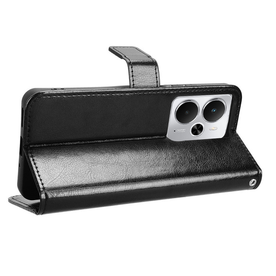 Etui z klapką do Realme 14 5G / Realme 14T 5G, Crazy Horse Wallet, czarne