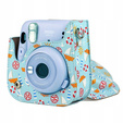 Etui do Fujifilm Instax Mini 11, skórzany pokrowiec z paskiem, statki / ptaki