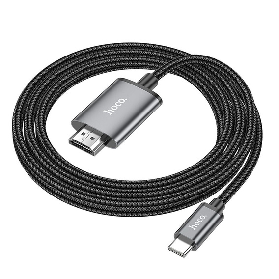 Kabel USB-C do HDMI Hoco UA27 4K 30Hz 2m - stalowy szary