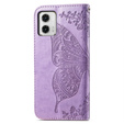 Etui z klapką do Motorola Moto G73 5G, Butterfly, fioletowe