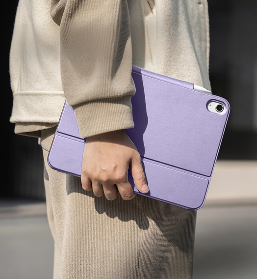 Etui z klawiaturą do iPad 11" 2025 A16 (11 gen.) / iPad 10.9" 2022 (10 gen.), Dexnor Magnetic Keyboard Touchpad, fioletowe