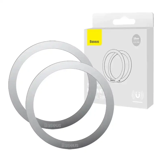 Baseus magnetyczny pierścień do telefonu – kompatybilny z MagSafe (2 sztuki) - srebrne