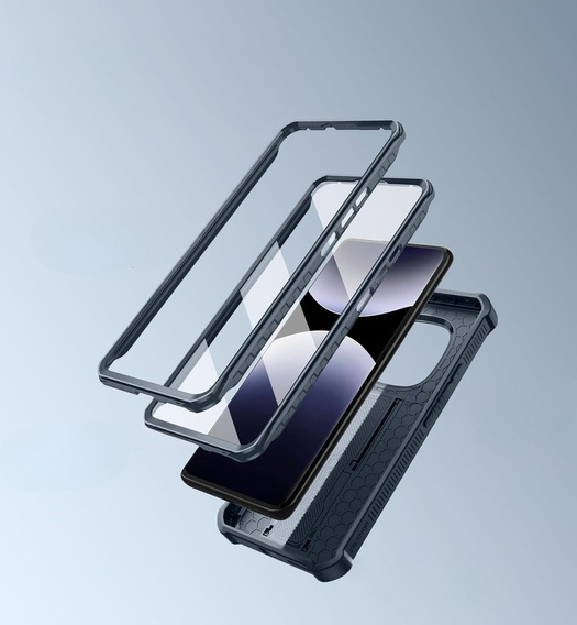 Dexnor wytrzymałe etui do Xiaomi Redmi Note 14 Pro 5G / POCO X7 5G z podstawką - niebieskie