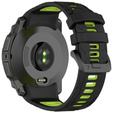 Pasek silikonowy do Garmin Instinct 3 Solar / Instinct 3 AMOLED 45mm – sportowy, czarno-zielony