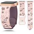 Pasek Silikonowy do Apple Watch 1/2/3/4/5/6/7/8/9/10/11/SE 38/40/41/42mm, Floral, Różowy / Fioletowy