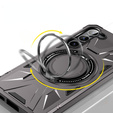 Etui do Samsung Galaxy S24, pancerne z podstawką i blaszką do uchwytu, szare