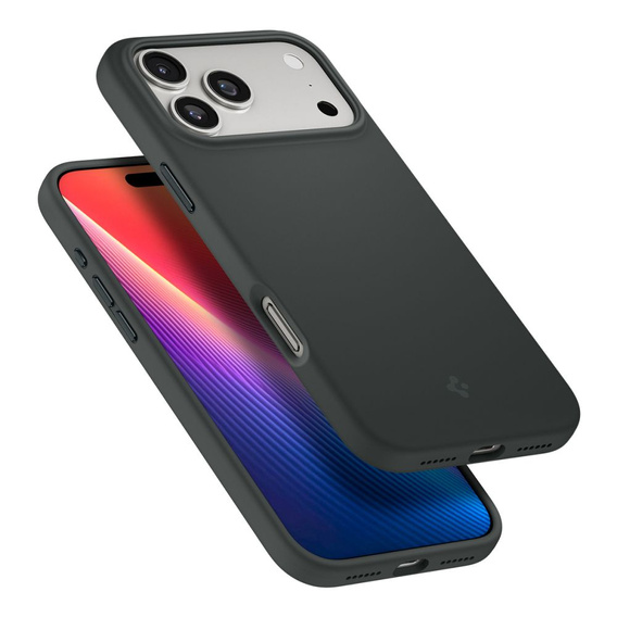 Etui Spigen do iPhone 17 Pro, Silicone Fit Mag MagSafe, Abyss Green