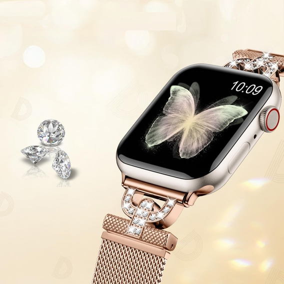 Bransoleta do Apple Watch 1/2/3/4/5/6/7/8/9/10/11/SE Ultra 1/2/3 42/44/45/46/49mm, Różowa rose gold