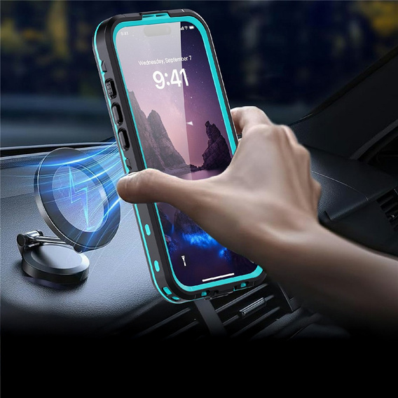 Etui Wodoodporne IP68 do iPhone 17, SHELLBOX MagSafe, niebieskie
