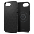 Etui Spigen do iPhone 16E, MagSafe, Liquid Air, czarne + Szkło Hartowane 9H