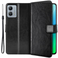 Etui z klapką do Motorola Moto G73 5G, Crazy Horse Wallet, czarne