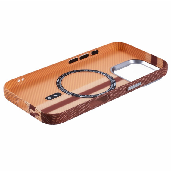 Etui do iPhone 16 Pro Max, Carbon Fiber MagSafe, żółte