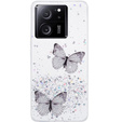 Etui do Xiaomi 13T / 13T Pro, Glitter Butterfly, białe