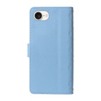 Etui z klapką do iPhone 16E, Rhombus Crossbody Leather, niebieskie