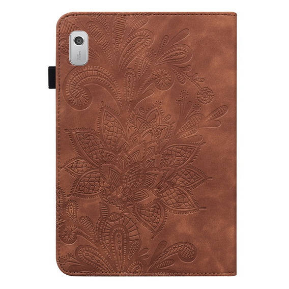 Etui do Lenovo Tab M9, With stand, flower, brązowe