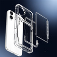 Etui do iPhone 16 Plus, Card Holder Kickstand, przezroczyste