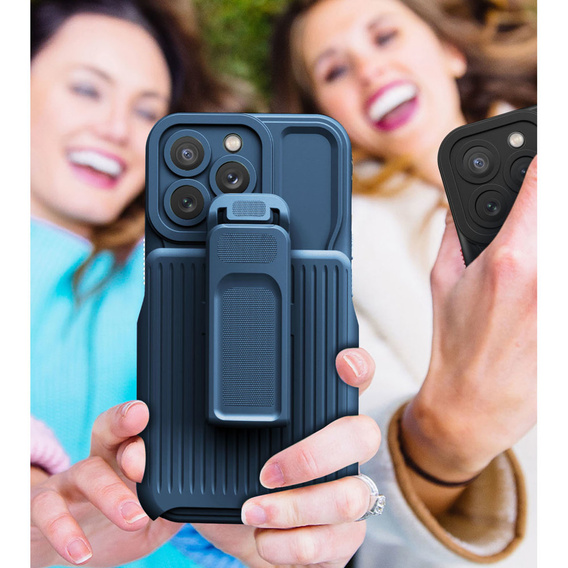 Pancerne Etui Belt Clip do iPhone 14 Pro, z klipsem, niebieskie