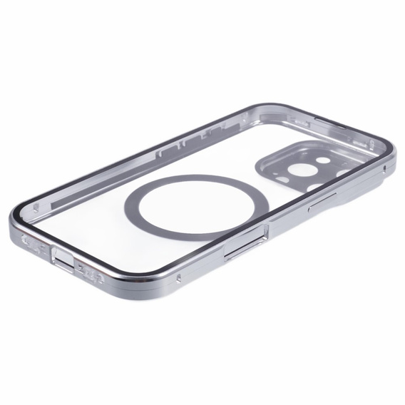 Etui Magnetic Dual Glass MagSafe do iPhone 16 Pro Max, srebrne