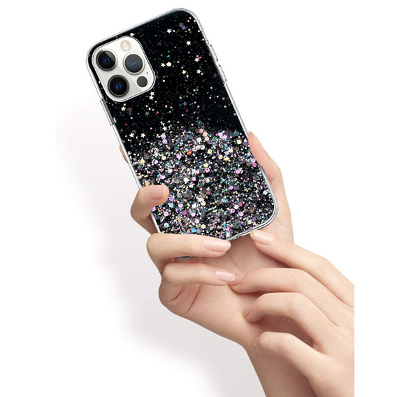 Etui do iPhone 13 Pro Max, Glittery, czarne