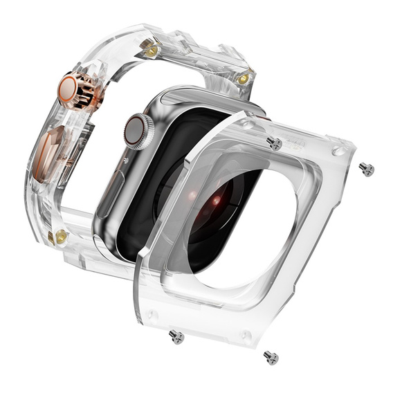 Pasek Silikonowy z Etui do Apple Watch 4/5/6/7/8/9/SE 44/45MM, Biały