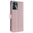 Etui z klapką do Oppo Reno 11F 5G, Wallet Zipper Pocket, różowe