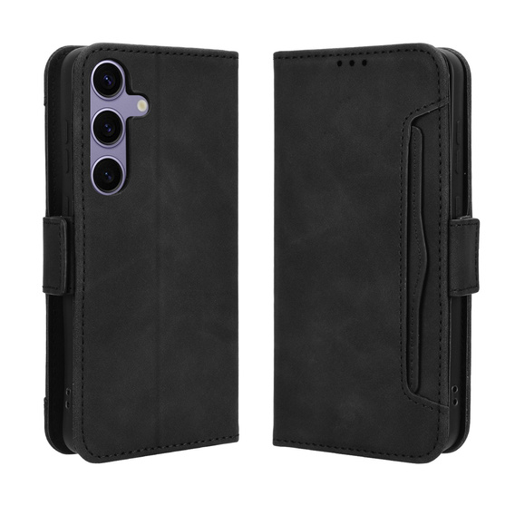 Etui z klapką do Samsung Galaxy S25 FE, Card Slot, czarne