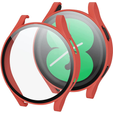 2w1 Etui + Szkło Hartowane do Samsung Galaxy Watch 4 44mm, Czerwone