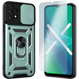 Zestaw Etui pancerne do Samsung Galaxy A33 5G, Nox Camera Slide, zielone + Szkło