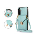 Etui do Samsung Galaxy A25 5G, Card Holder, z paskiem na ramię, zielone