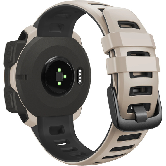 Pasek silikonowy dwukolorowy do Garmin Instinct – biało-czarny