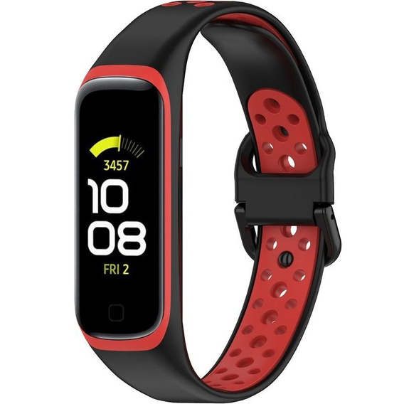 Pasek Silikonowy do Samsung Galaxy Fit 2 SM-R220, Czarny / Czerwony