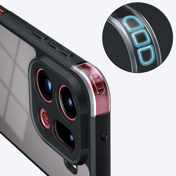 Etui do Oppo Find X9 Pro, Fusion Hybrid, przezroczyste z czarną ramką