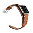 Pasek Skórzany do Apple Watch 1/2/3/4/5/6/7/8/9/10/11/SE Ultra 1/2/3 42/44/45/46/49mm, Brązowy