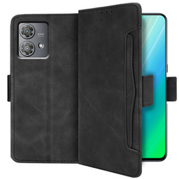Etui z klapką do Motorola Edge 40 Neo, Card Slot, czarne