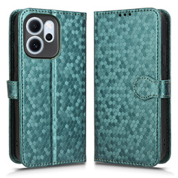 Etui z klapką do Oppo Reno 14 F / 14 FS, Wallet Rhombus, zielone