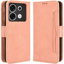 Etui z klapką do Infinix Zero 30 5G, Card Slot, różowe