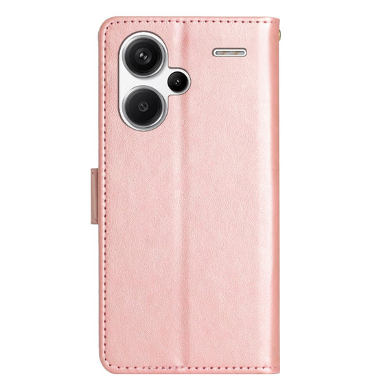 Etui z klapką do Xiaomi Redmi Note 13 Pro+, Butterfly, różowe rose gold