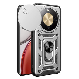 Etui pancerne do Honor Magic 8 Lite, CamShield Slide, srebrne