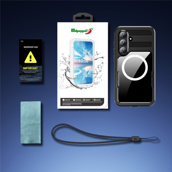 Etui wodoodporne do Samsung Galaxy S26 Plus, Redpepper, do MagSafe, czarne