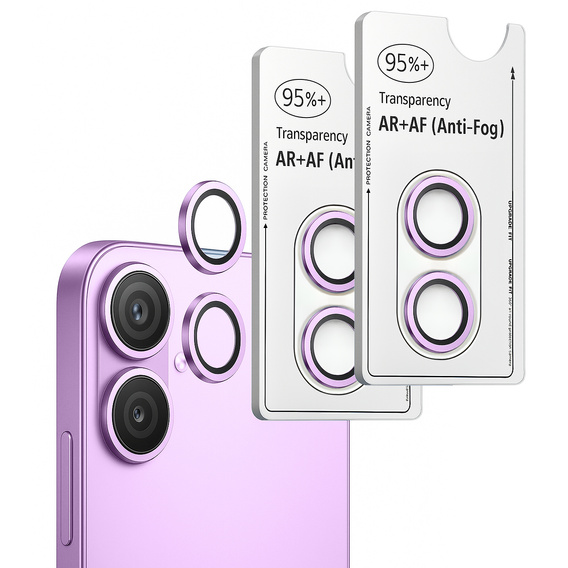 2x Szkło na aparat ERBORD OPTIK Pro do iPhone 17, fioletowe