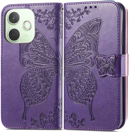 Etui z klapką do Oppo A5 Pro 5G, Butterfly, fioletowe
