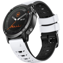 Pasek Silikonowy QuickFit do Garmin Fenix 22mm, Biały/Czarny