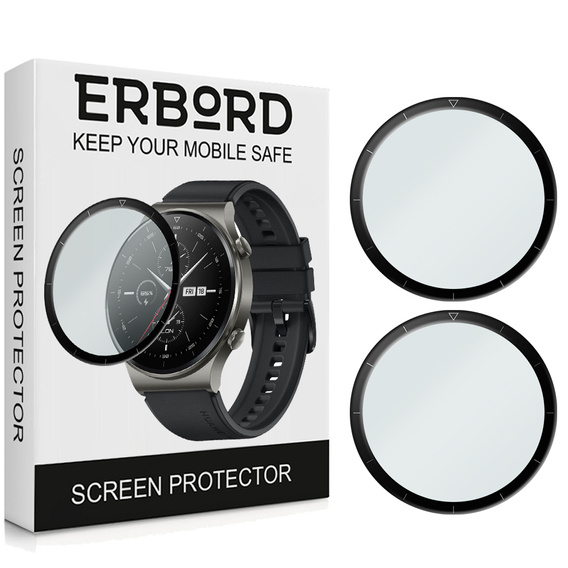 2x Szkło Hybrydowe ERBORD do Huawei Watch GT 2 Pro