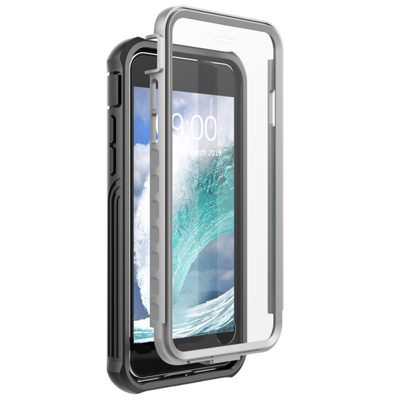 Etui do iPhone 6/6S/7/8/SE 2020/SE 2022, Shockproof, z folią, czarne