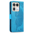 Etui z klapką do Motorola Edge 50 Ultra, Butterfly, niebieskie
