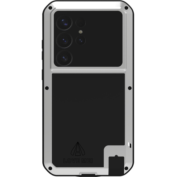 Etui Love Mei do Samsung Galaxy S25 Ultra, pancerne ze szkłem, szare