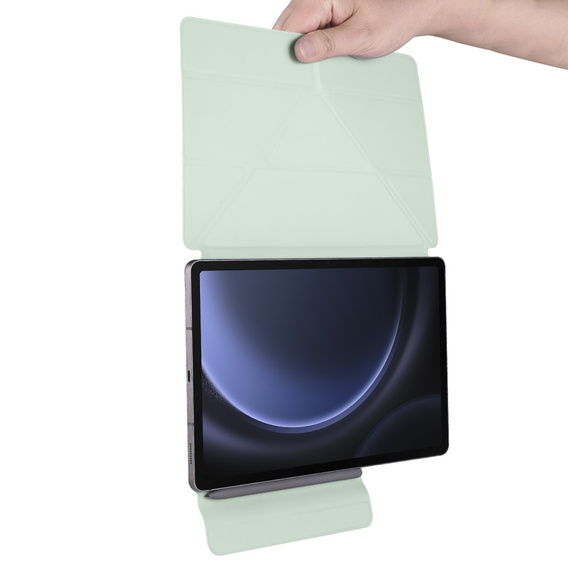 Magnetyczne etui origami do Samsung Galaxy Tab S10 Lite / S10 FE / S9 FE / S9 – jasnozielone