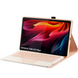 Etui z klawiaturą do Lenovo Tab K11 Plus, Leather Pen Slot TouchPad, różowe