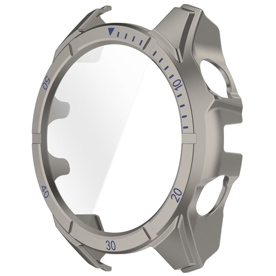 2w1 Etui + Szkło Hartowane do Garmin Fenix 8 43mm, Tytanowy / Niebieski