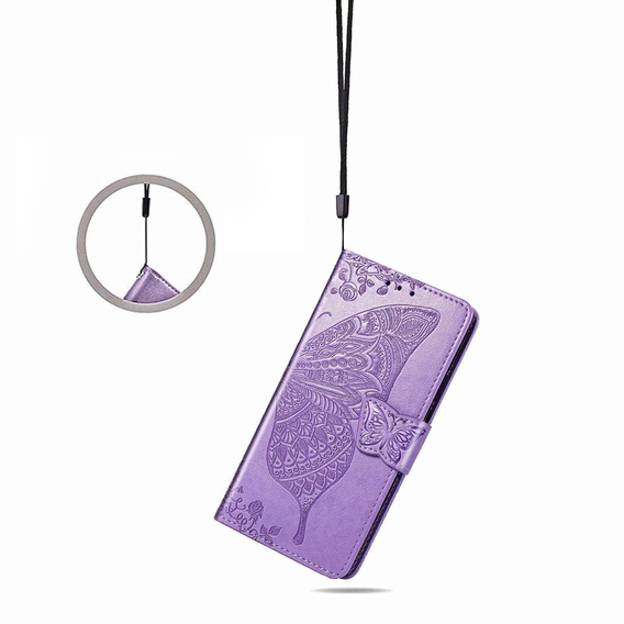 Etui z klapką do Samsung Galaxy A26 5G, Butterfly, fioletowe